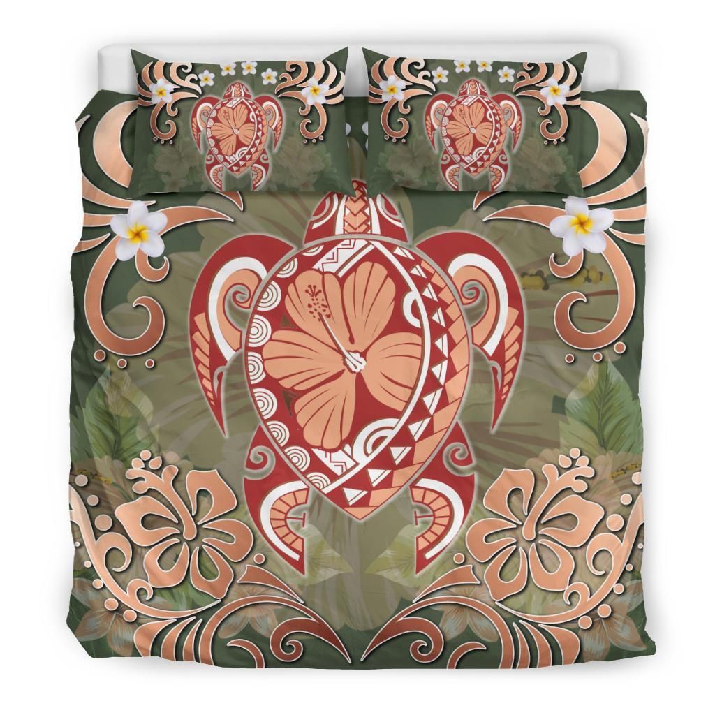 hawaii turtle hibiscus plumeria jessi style duvet cover bedding set 6443