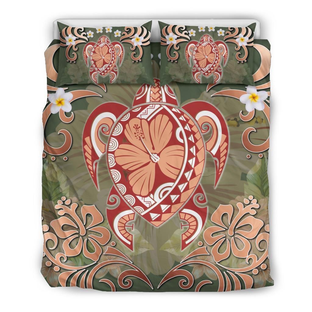 hawaii turtle hibiscus plumeria jessi style duvet cover bedding set 6756