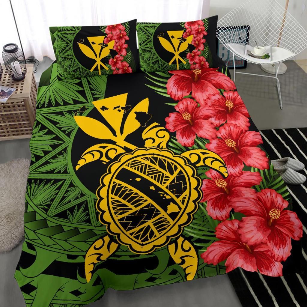 hawaii turtle hibiscus polynesian aphos style duvet cover bedding set 1327