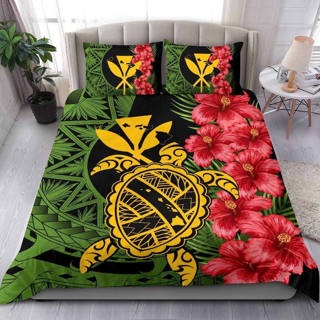 hawaii turtle hibiscus polynesian aphos style duvet cover bedding set 8854
