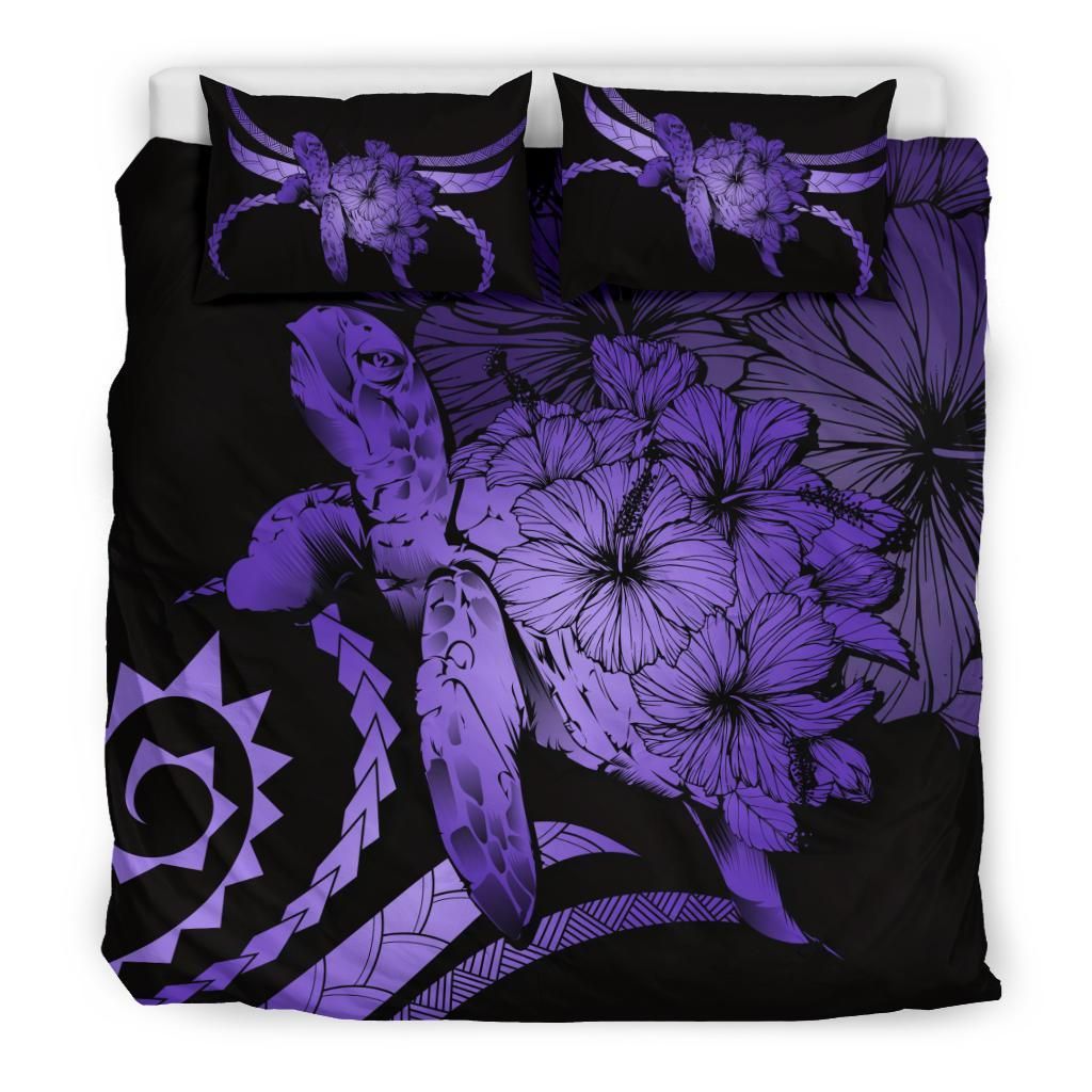 Hawaii Turtle Hibiscus Polynesian Vintage Purple Duvet Cover Bedding Set hawaii turtle hibiscus polynesian vintage purple duvet cover bedding set 1774