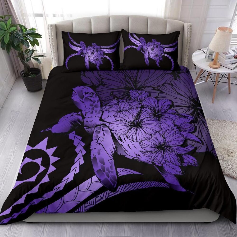 Hawaii Turtle Hibiscus Polynesian Vintage Purple Duvet Cover Bedding Set hawaii turtle hibiscus polynesian vintage purple duvet cover bedding set 6438