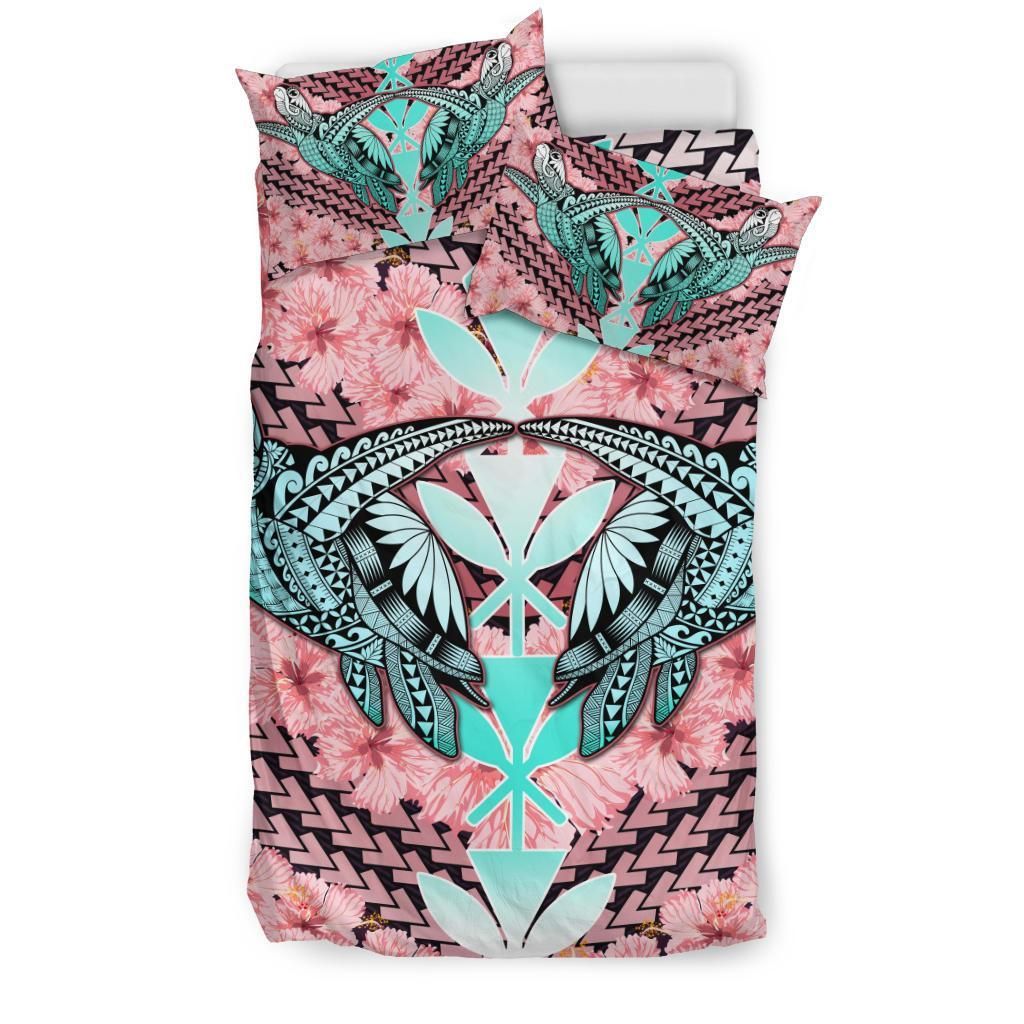 hawaii turtle kanaka hibiscus tropical polynesian sweet style duvet cover bedding set 4577