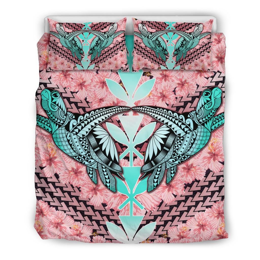 hawaii turtle kanaka hibiscus tropical polynesian sweet style duvet cover bedding set 7182