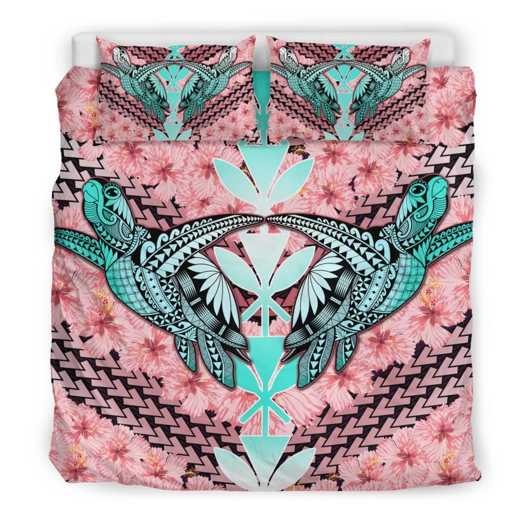 hawaii turtle kanaka hibiscus tropical polynesian sweet style duvet cover bedding set 7516