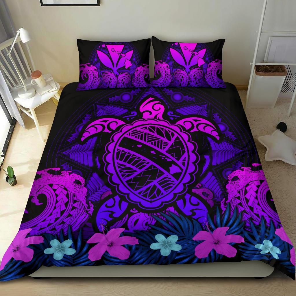 hawaii turtle polynesian blue kuly style duvet cover bedding set 1057