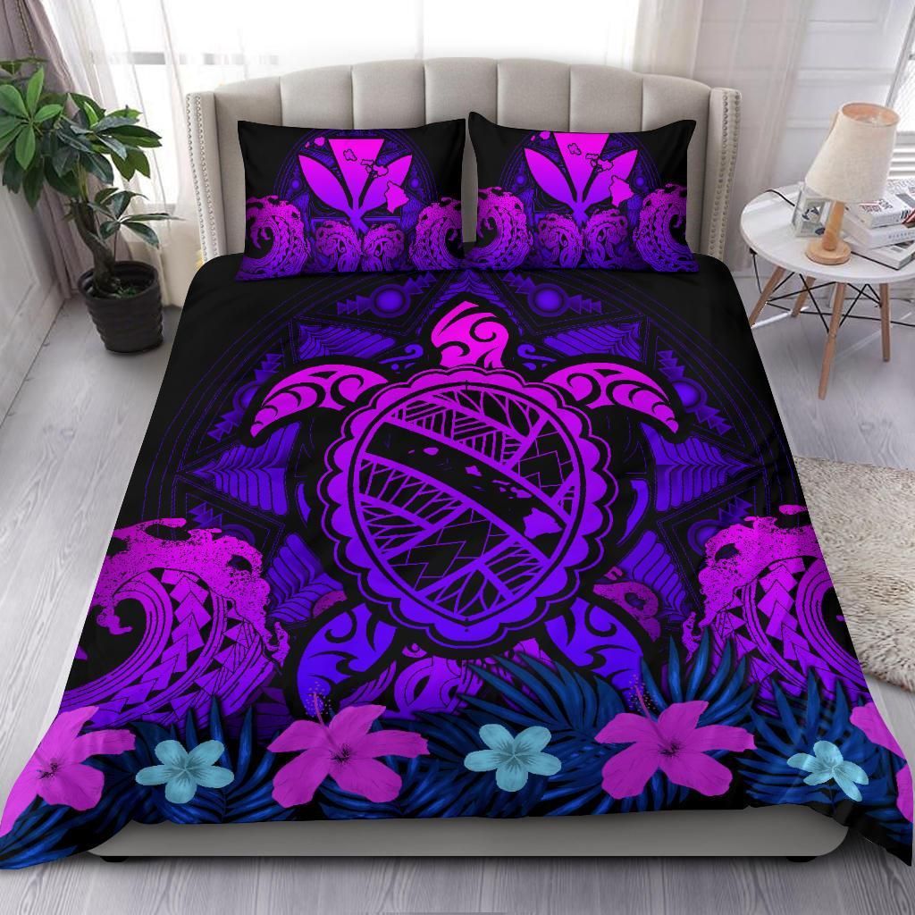 hawaii turtle polynesian blue kuly style duvet cover bedding set 1816