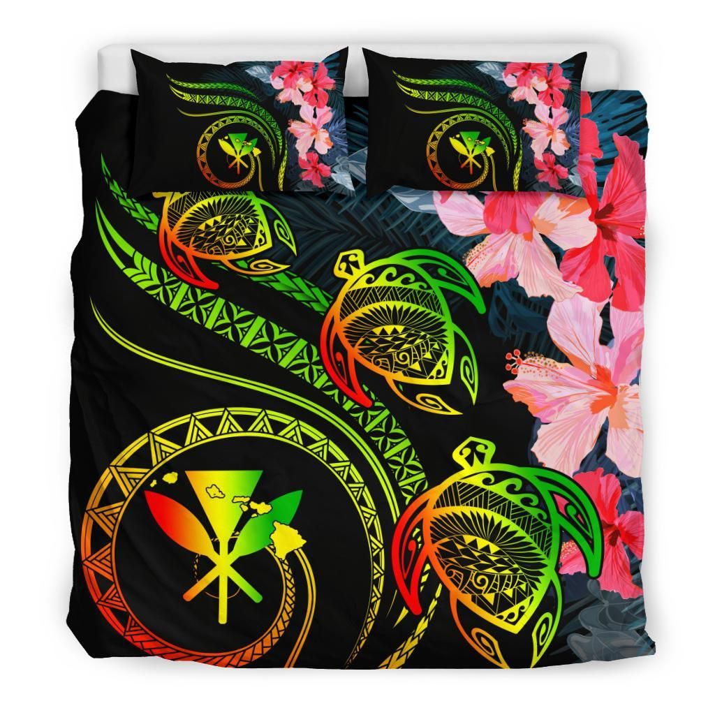 hawaii turtle polynesian tropical cora style reggae duvet cover bedding set 1403
