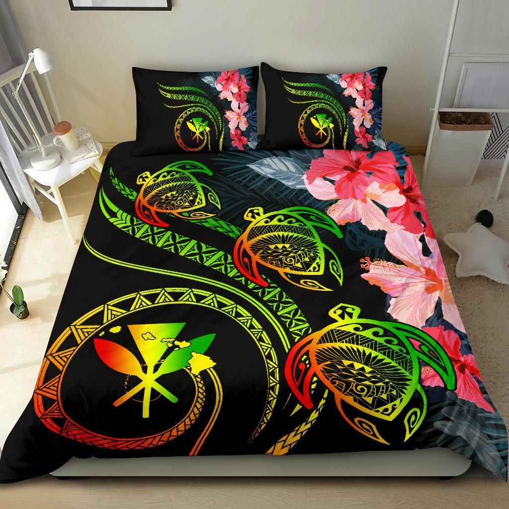 hawaii turtle polynesian tropical cora style reggae duvet cover bedding set 5373