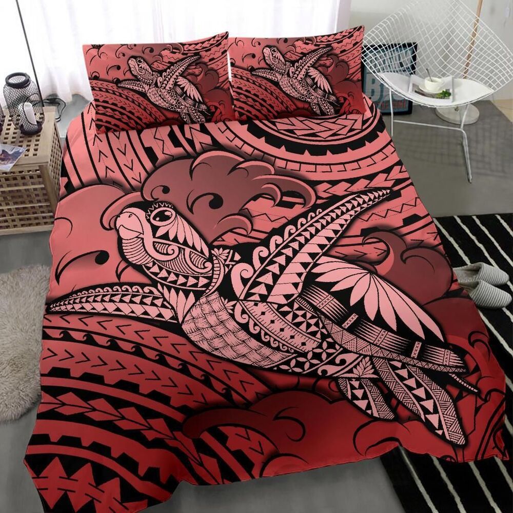 hawaii turtle wave bedding set news style red duvet cover bedding set 8023
