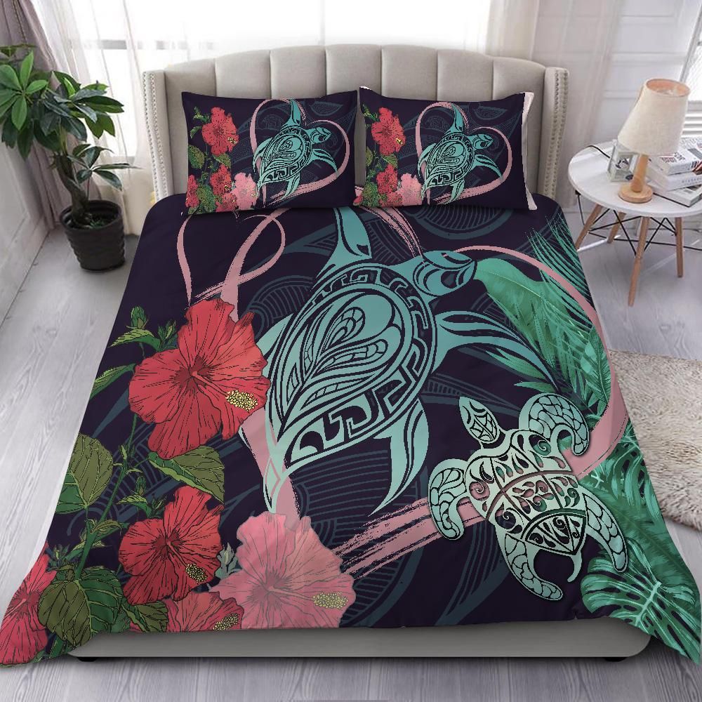 hawaii turtles hibiscus valentine tropical style duvet cover bedding set 2169