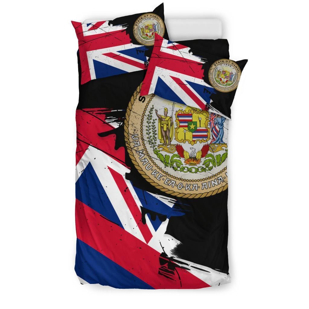 hawaiian flag coat of arms of hawaii duvet cover bedding set 4425