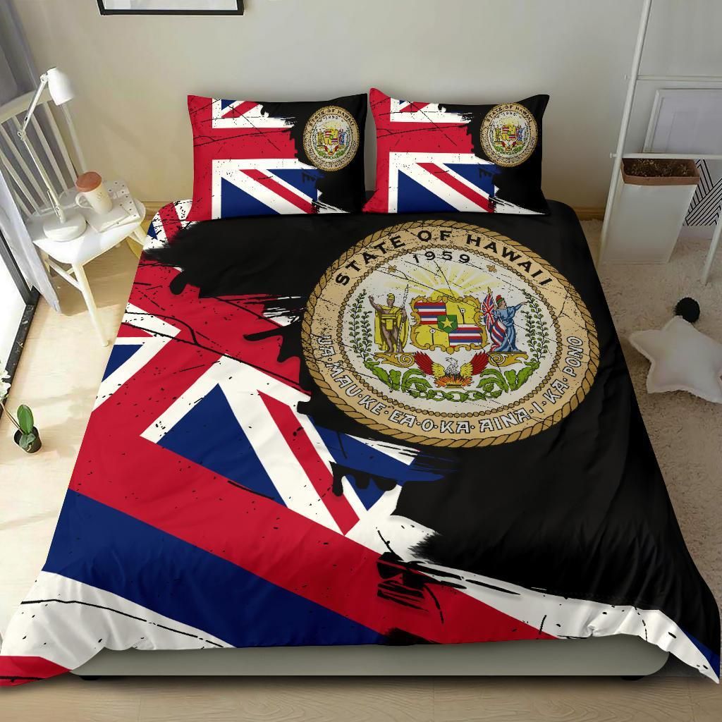 hawaiian flag coat of arms of hawaii duvet cover bedding set 5030