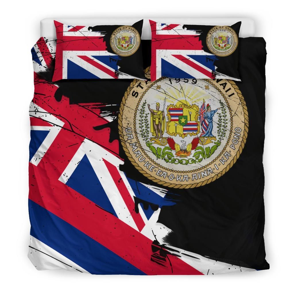hawaiian flag coat of arms of hawaii duvet cover bedding set 5402