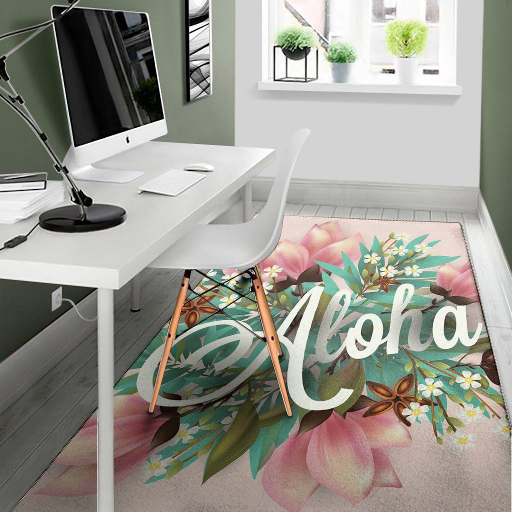 hawaiian flower aloha print area rug floor decor 2124