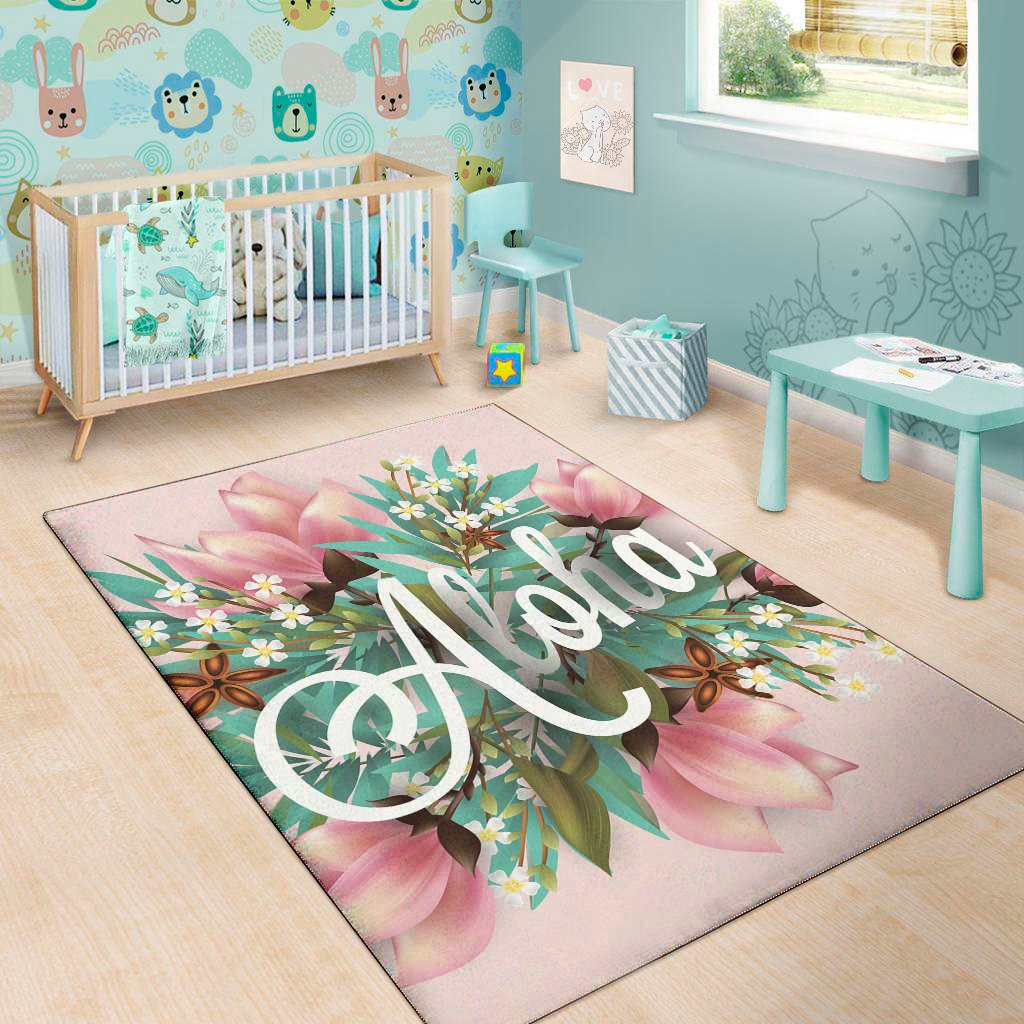 hawaiian flower aloha print area rug floor decor 2699