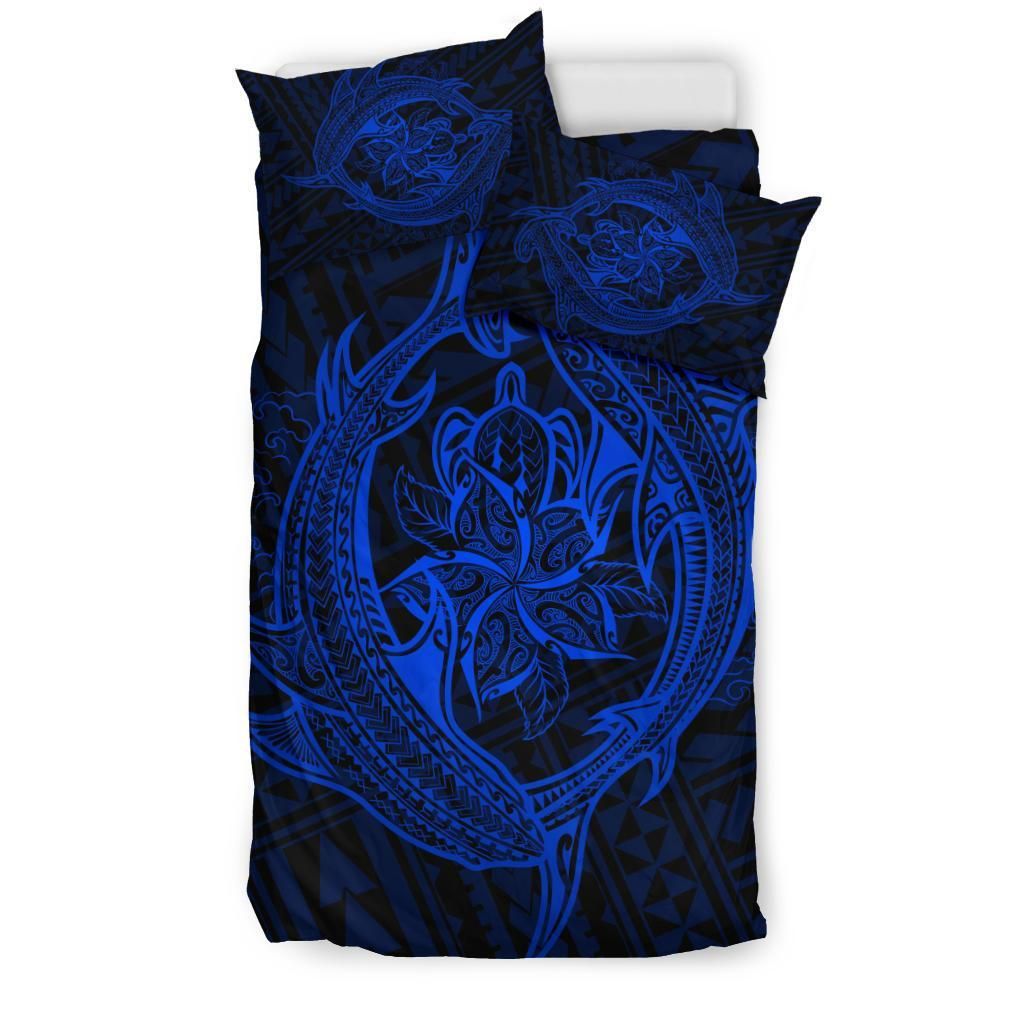 hawaiian hamerhead shark yin yang plumeria polynesian duvet cover bedding set 5443