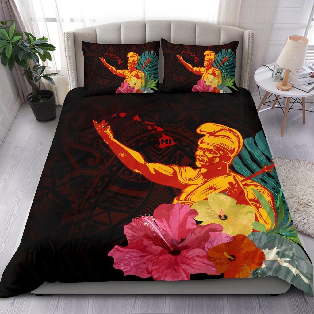 Hawaiian King Kamehameha Hibiscus Duvet Cover Bedding Set hawaiian king kamehameha hibiscus duvet cover bedding set 7454