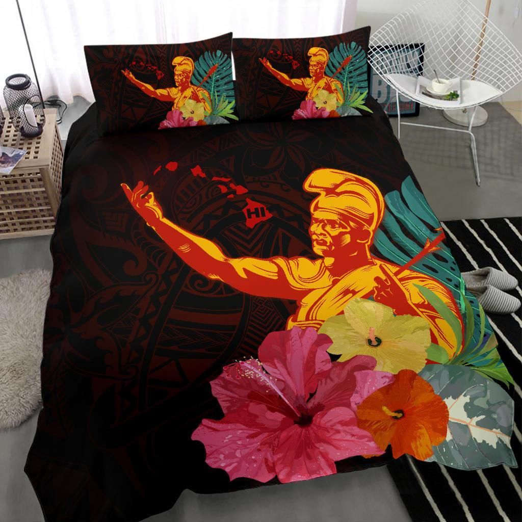 Hawaiian King Kamehameha Hibiscus Duvet Cover Bedding Set hawaiian king kamehameha hibiscus duvet cover bedding set 7914