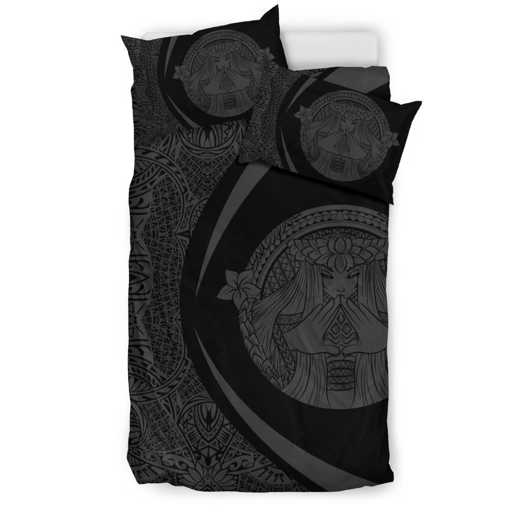 Hawaiian Madame Pele Plumeria Polynesian Circle Style Grey Duvet Cover Bedding Set hawaiian madame pele plumeria polynesian circle style grey duvet cover bedding set 3584