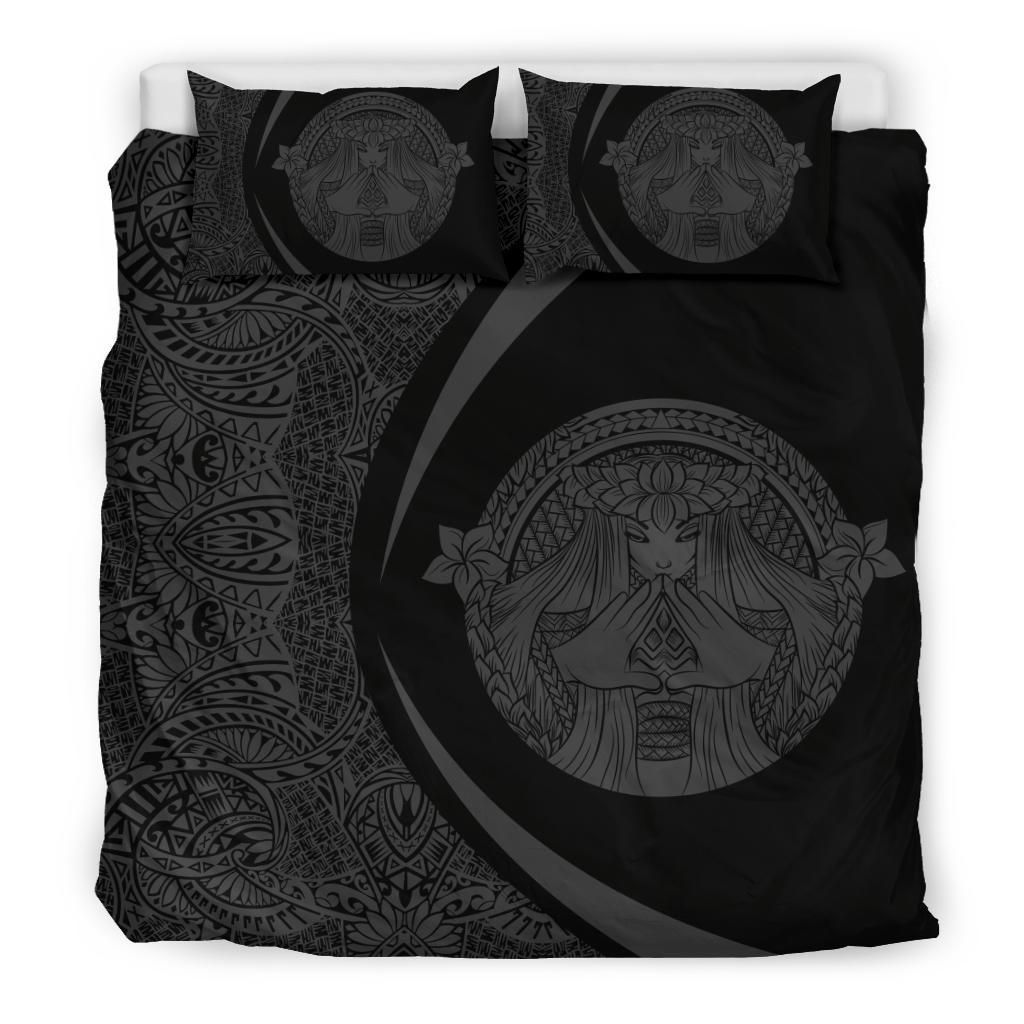 Hawaiian Madame Pele Plumeria Polynesian Circle Style Grey Duvet Cover Bedding Set hawaiian madame pele plumeria polynesian circle style grey duvet cover bedding set 4291