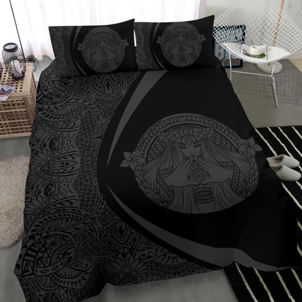 Hawaiian Madame Pele Plumeria Polynesian Circle Style Grey Duvet Cover Bedding Set hawaiian madame pele plumeria polynesian circle style grey duvet cover bedding set 5807