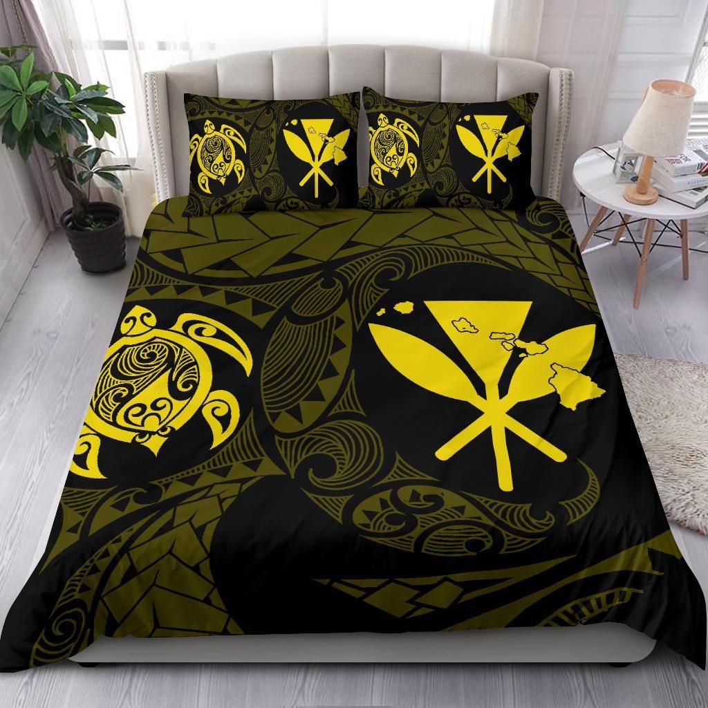 Hawaiian Map Kanaka Maoli Turtle Polynesian Yellow Duvet Cover Bedding Set hawaiian map kanaka maoli turtle polynesian yellow duvet cover bedding set 1475