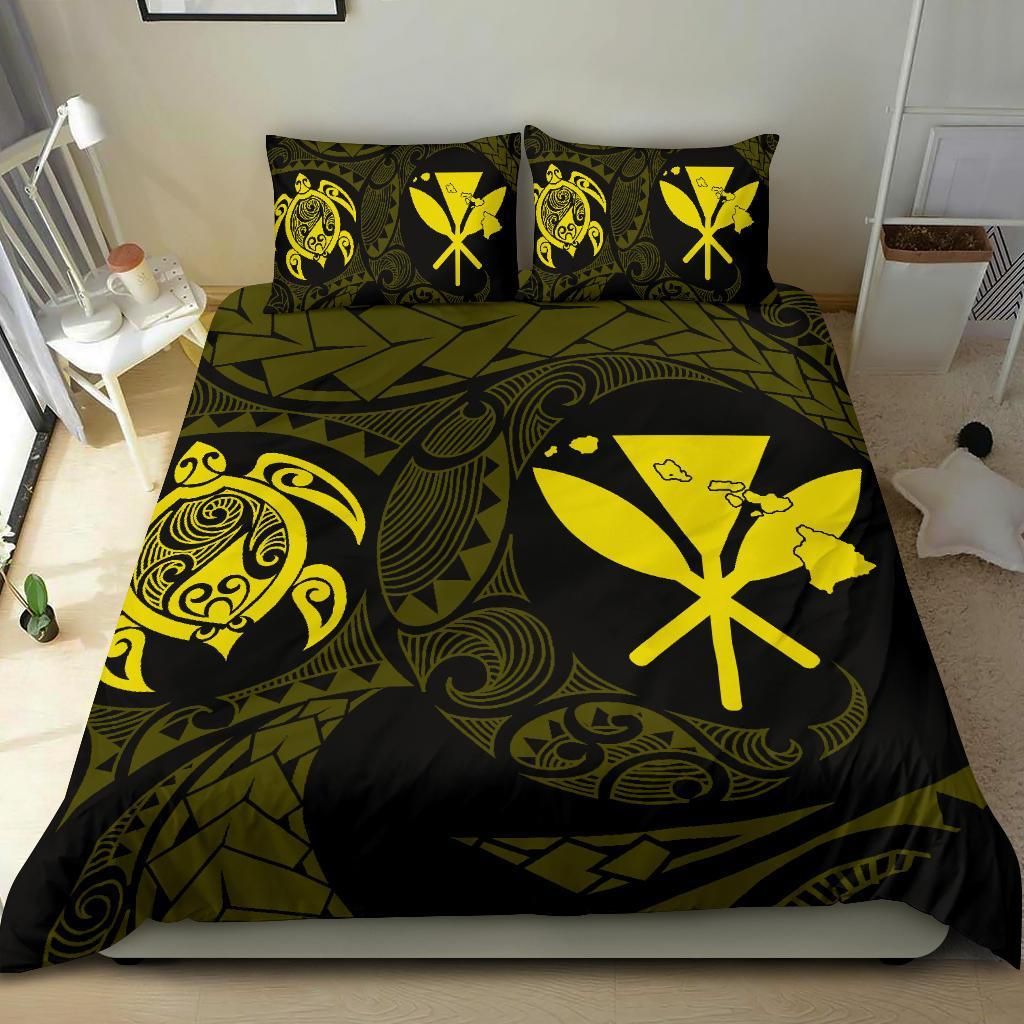 Hawaiian Map Kanaka Maoli Turtle Polynesian Yellow Duvet Cover Bedding Set hawaiian map kanaka maoli turtle polynesian yellow duvet cover bedding set 2937
