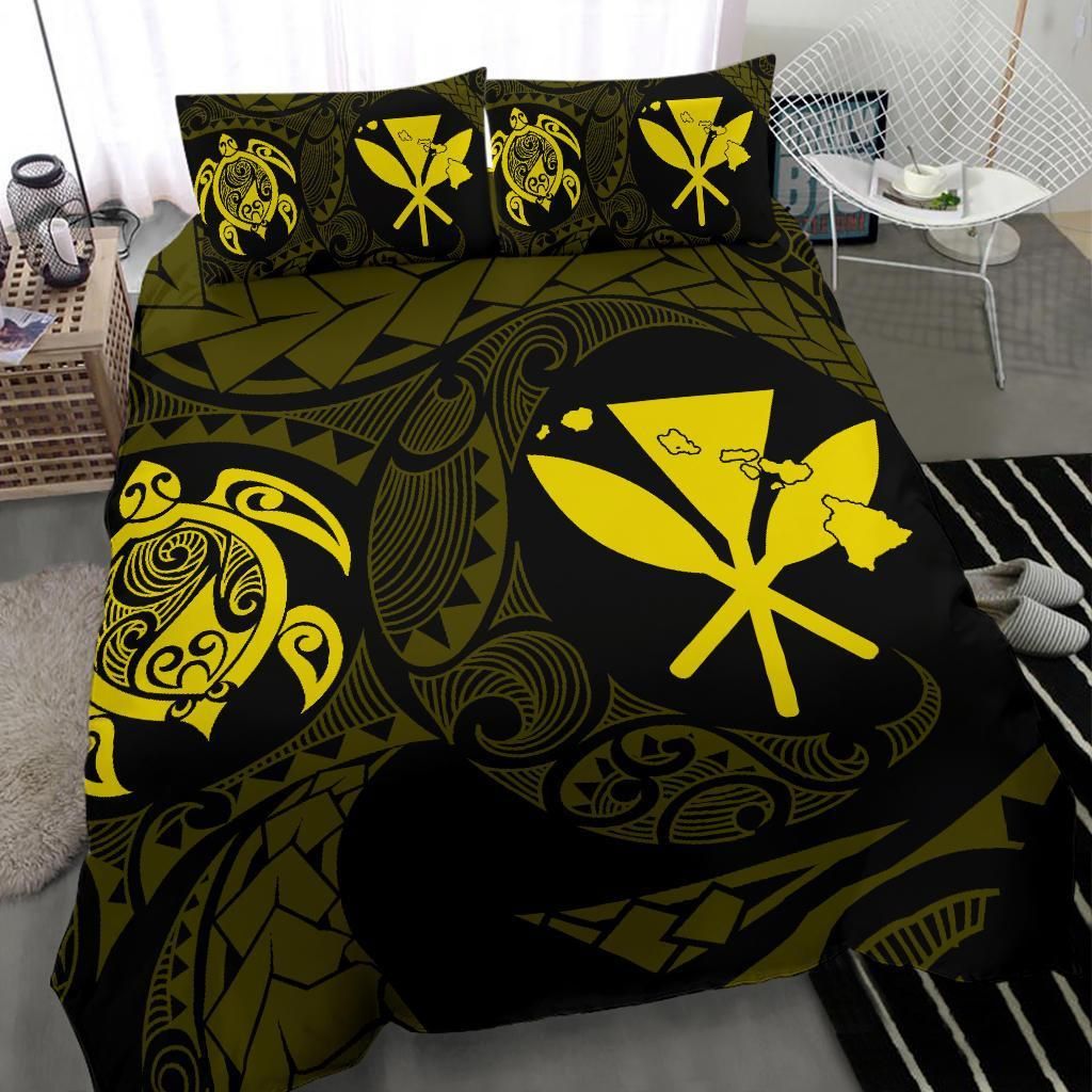 Hawaiian Map Kanaka Maoli Turtle Polynesian Yellow Duvet Cover Bedding Set hawaiian map kanaka maoli turtle polynesian yellow duvet cover bedding set 7885
