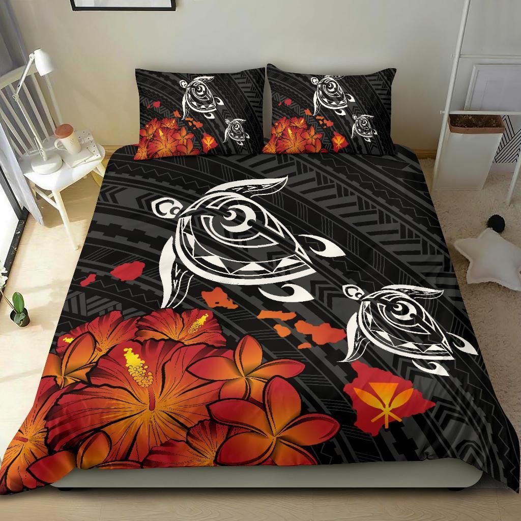 Hawaiian Map Kanaka Turtles Hibiscus Plumeria Duvet Cover Bedding Set hawaiian map kanaka turtles hibiscus plumeria duvet cover bedding set 3113