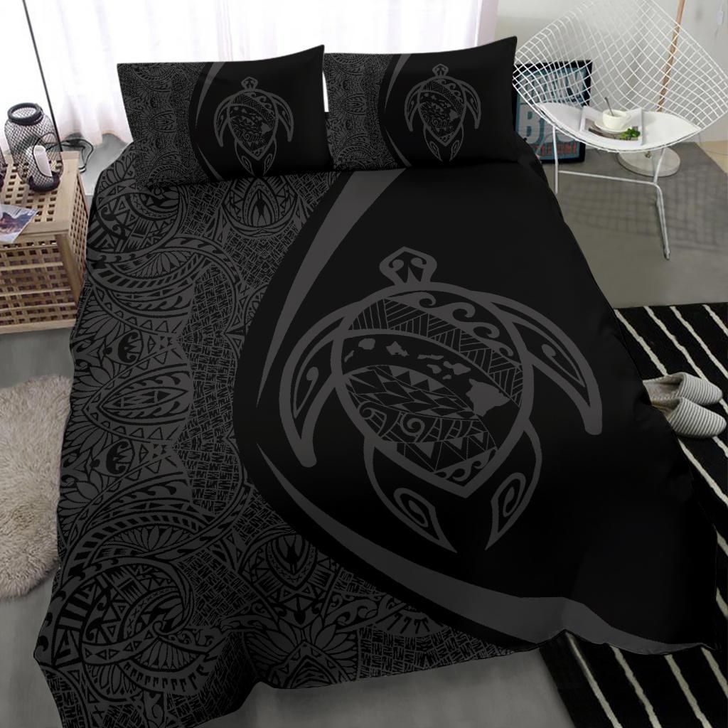 hawaiian map turtle polynesian circle gray duvet cover bedding set 7637