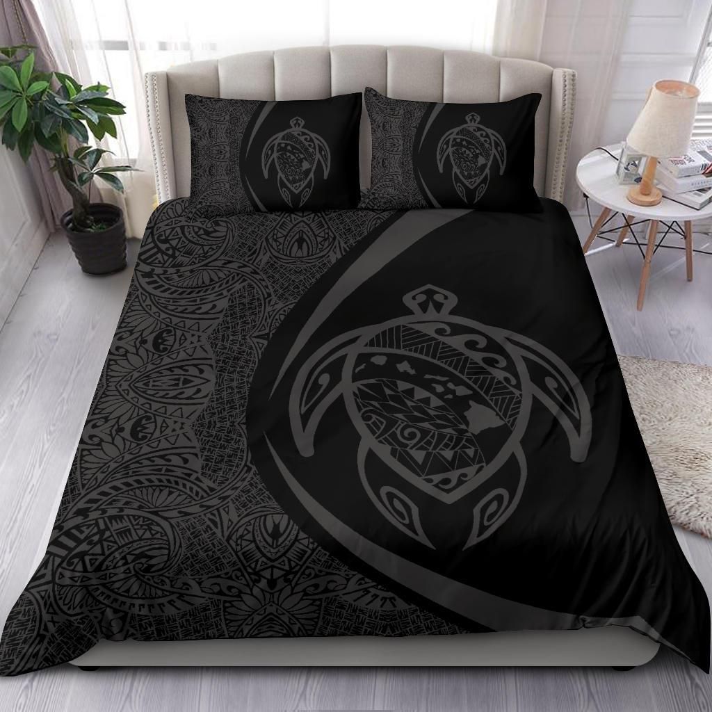 hawaiian map turtle polynesian circle gray duvet cover bedding set 8500