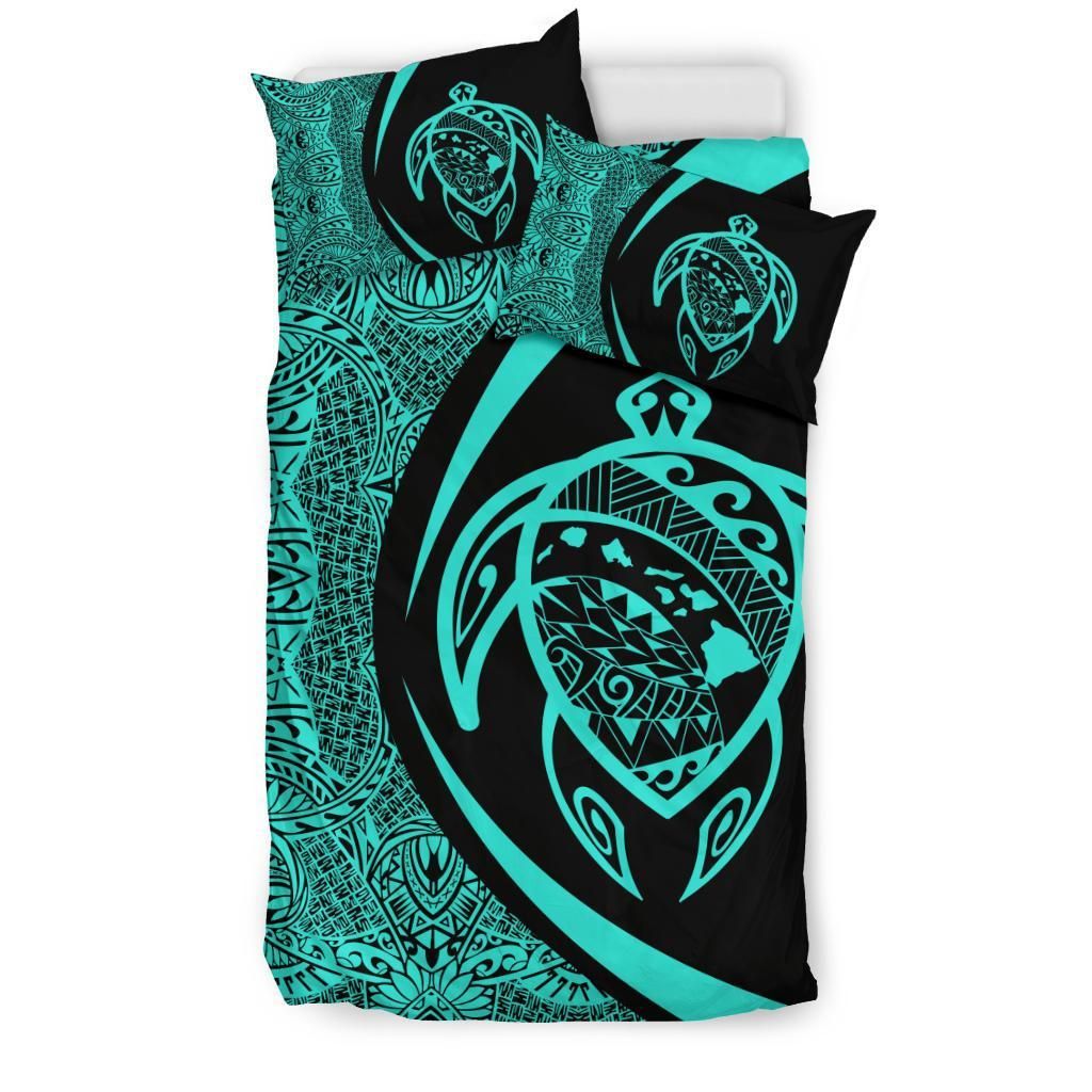 Hawaiian Map Turtle Polynesian Turquoise Circle Style Duvet Cover Bedding Set hawaiian map turtle polynesian turquoise circle style duvet cover bedding set 3856