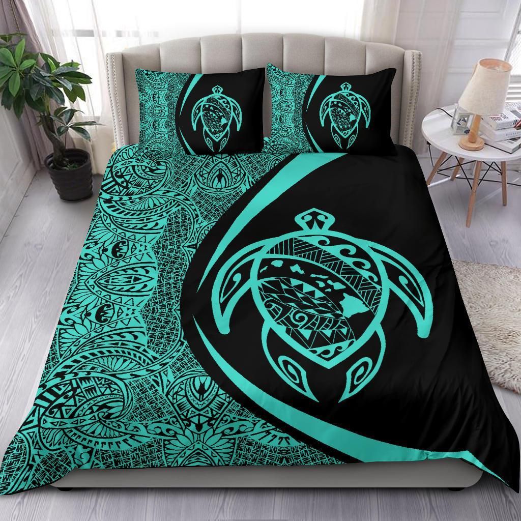 Hawaiian Map Turtle Polynesian Turquoise Circle Style Duvet Cover Bedding Set hawaiian map turtle polynesian turquoise circle style duvet cover bedding set 4269