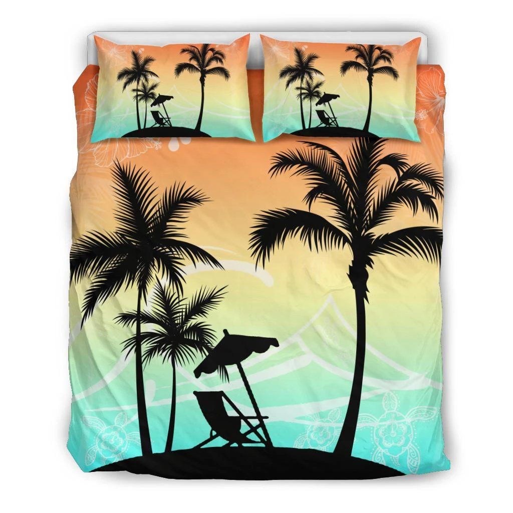 Hawaiian Palm Tree On The Beach Duvet Cover Bedding Set hawaiian palm tree on the beach duvet cover bedding set 4905
