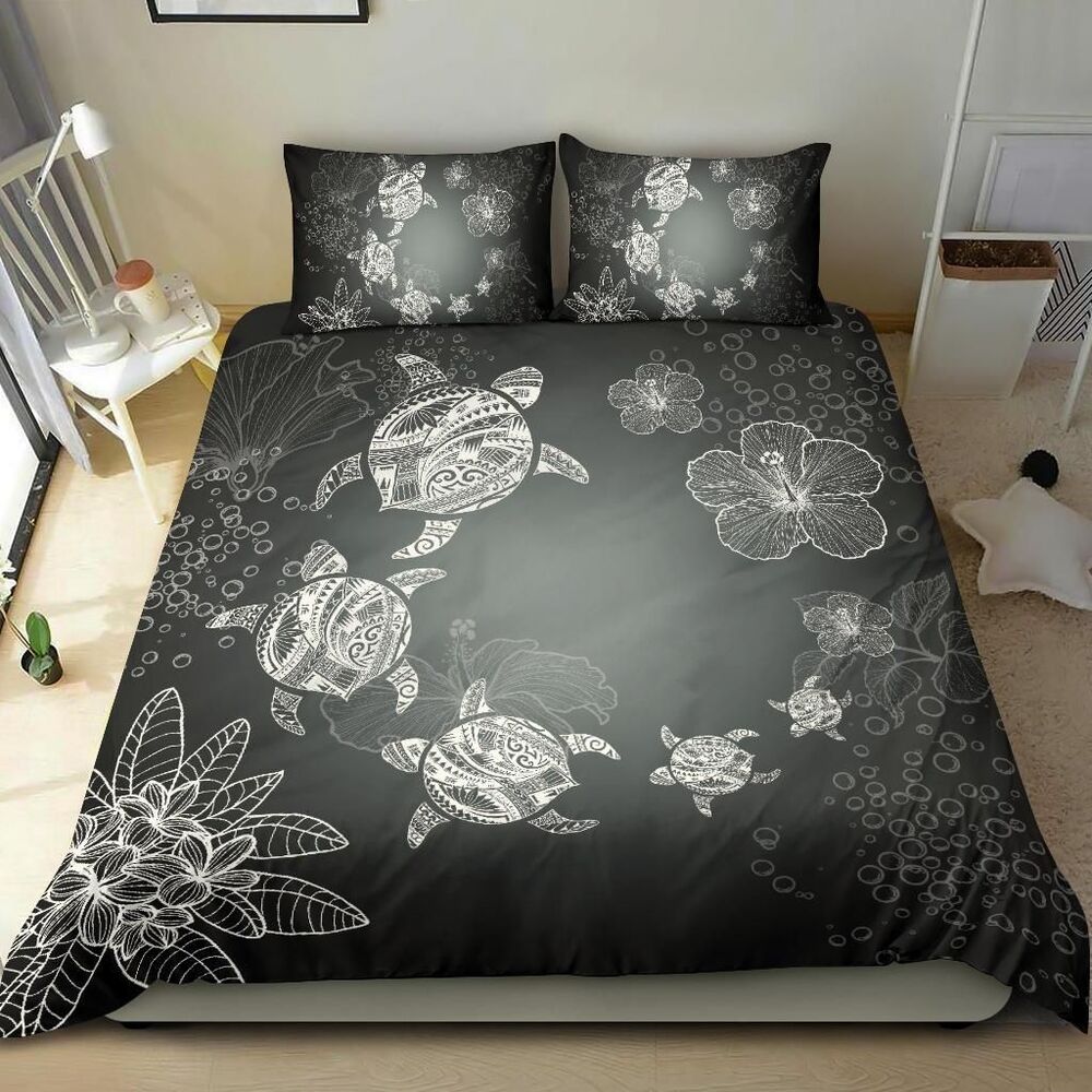 Hawaiian Plumeria Hibiscus Turtle Under The Sea Polynesian Duvet Cover Bedding Set hawaiian plumeria hibiscus turtle under the sea polynesian duvet cover bedding set 7565