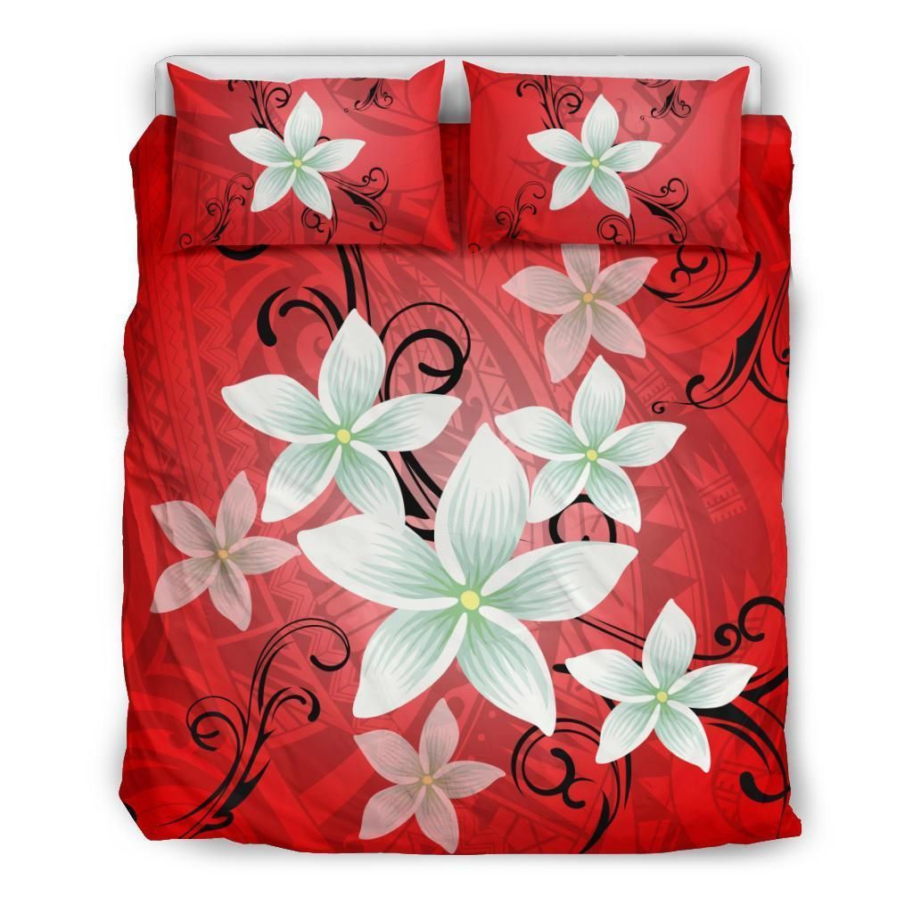 Hawaiian Plumeria Polynesian Pattern Duvet Cover Bedding Set hawaiian plumeria polynesian pattern duvet cover bedding set 1152