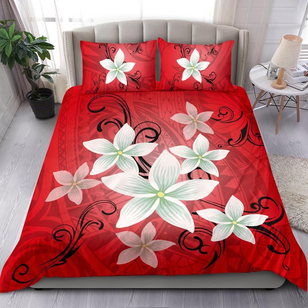 Hawaiian Plumeria Polynesian Pattern Duvet Cover Bedding Set hawaiian plumeria polynesian pattern duvet cover bedding set 1426