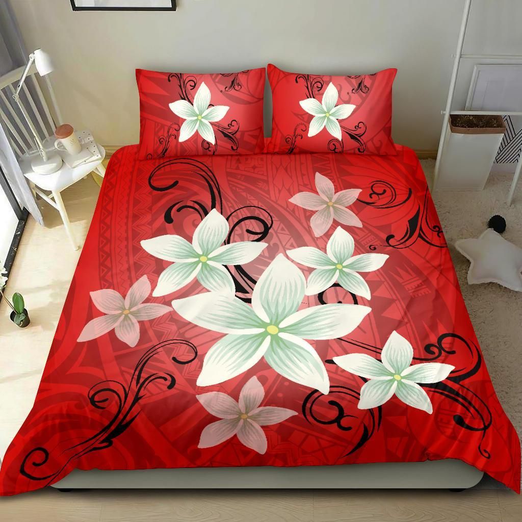 Hawaiian Plumeria Polynesian Pattern Duvet Cover Bedding Set hawaiian plumeria polynesian pattern duvet cover bedding set 3512