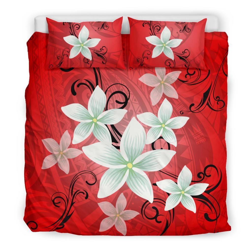 Hawaiian Plumeria Polynesian Pattern Duvet Cover Bedding Set hawaiian plumeria polynesian pattern duvet cover bedding set 3766