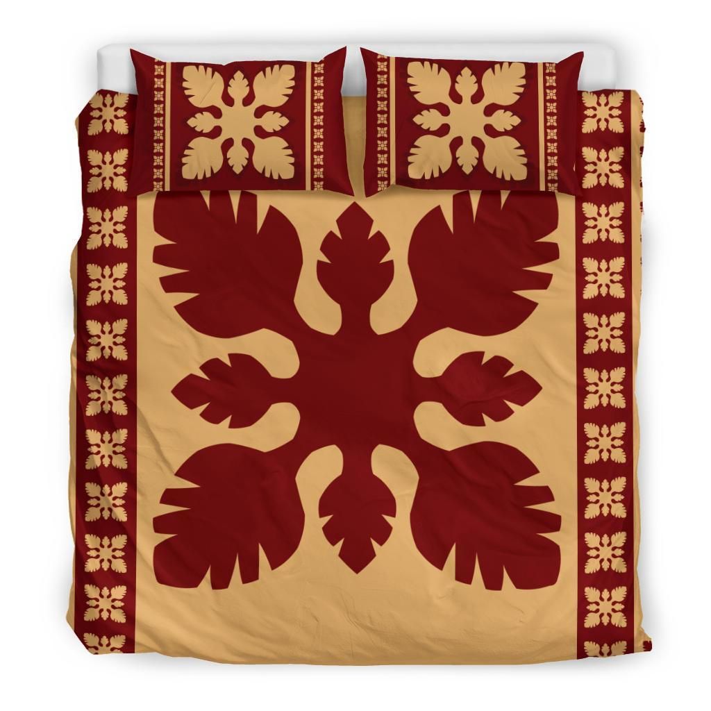 Hawaiian Quilt Pattern Monstera Skillful Duvet Cover Bedding Set hawaiian quilt pattern monstera skillful duvet cover bedding set 3316