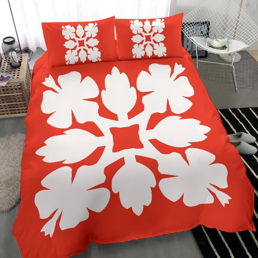hawaiian royal pattern orange c1 style duvet cover bedding set 4147