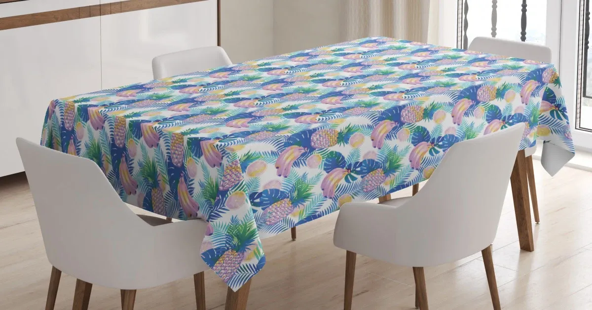 hawaiian summer plants 3d printed tablecloth table decor 2760