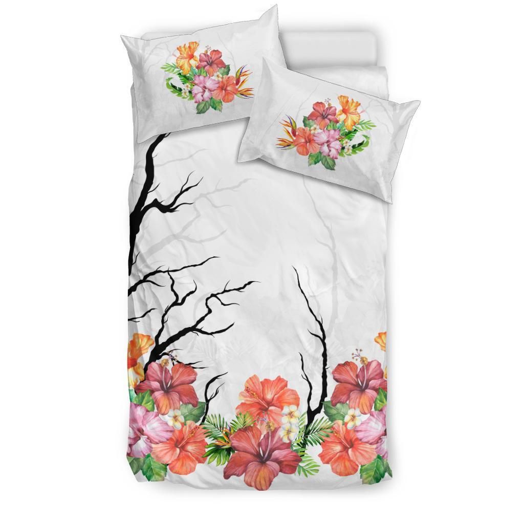 hawaiian tropical colorful hibiscus duvet cover bedding set 3779