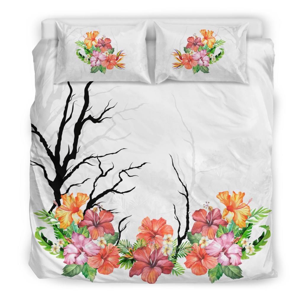 hawaiian tropical colorful hibiscus duvet cover bedding set 5454