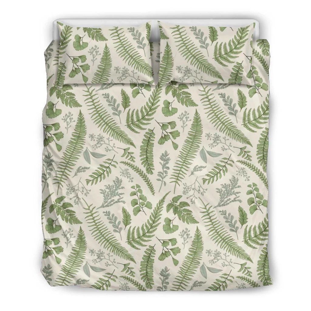 hawaiian tropical leaves green pattern polynesian duvet cover bedding set 5731