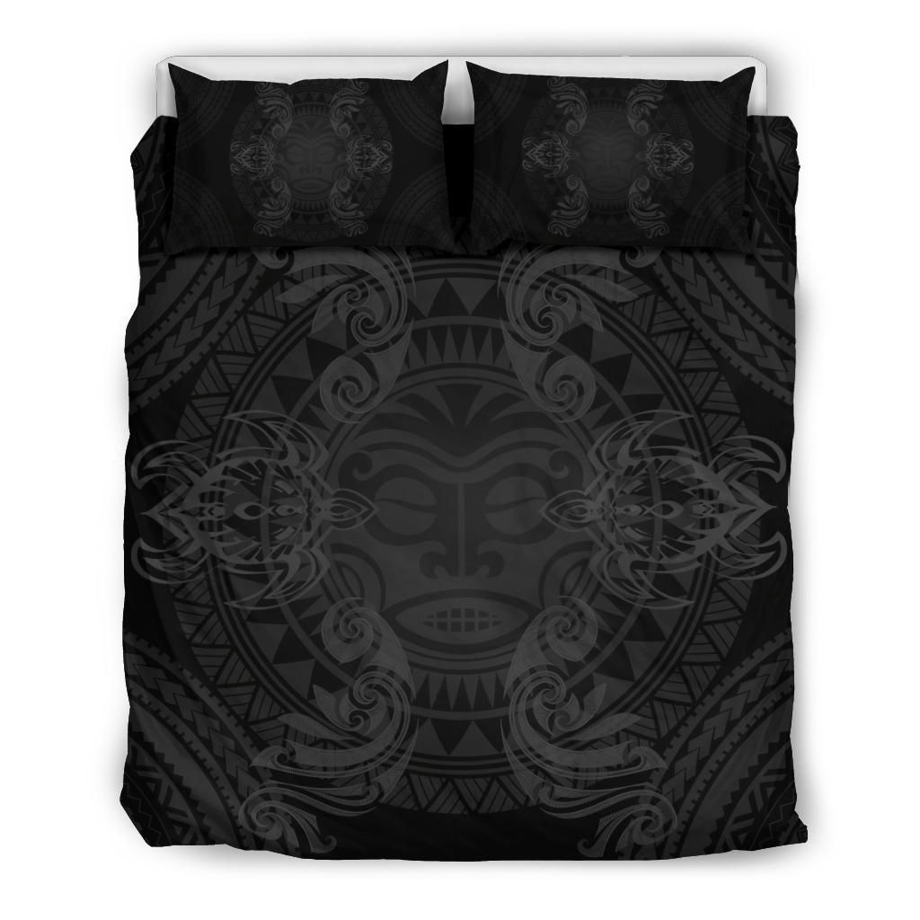 hawaiian turtles tribal mask polynesian grey duvet cover bedding set 2225