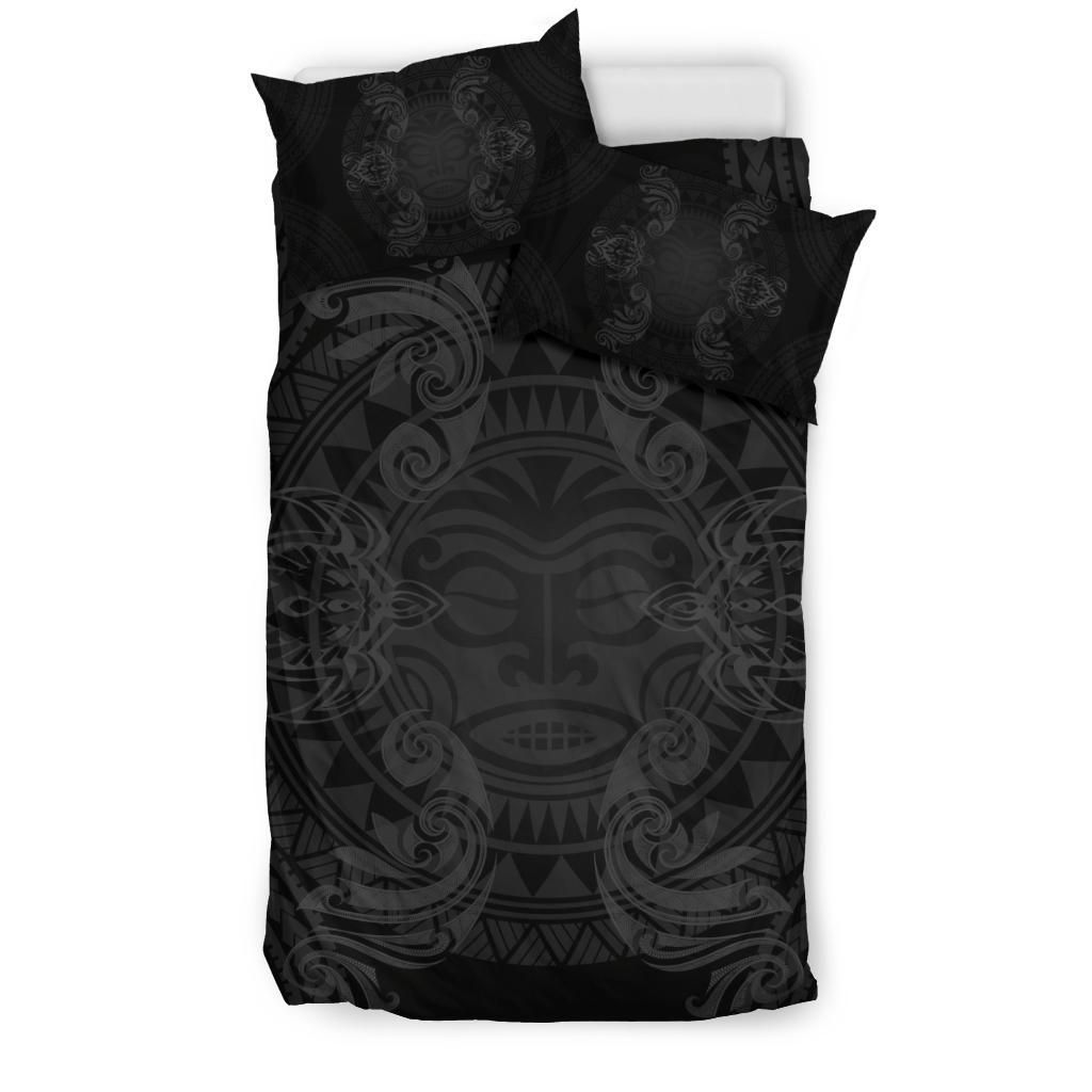 hawaiian turtles tribal mask polynesian grey duvet cover bedding set 7823