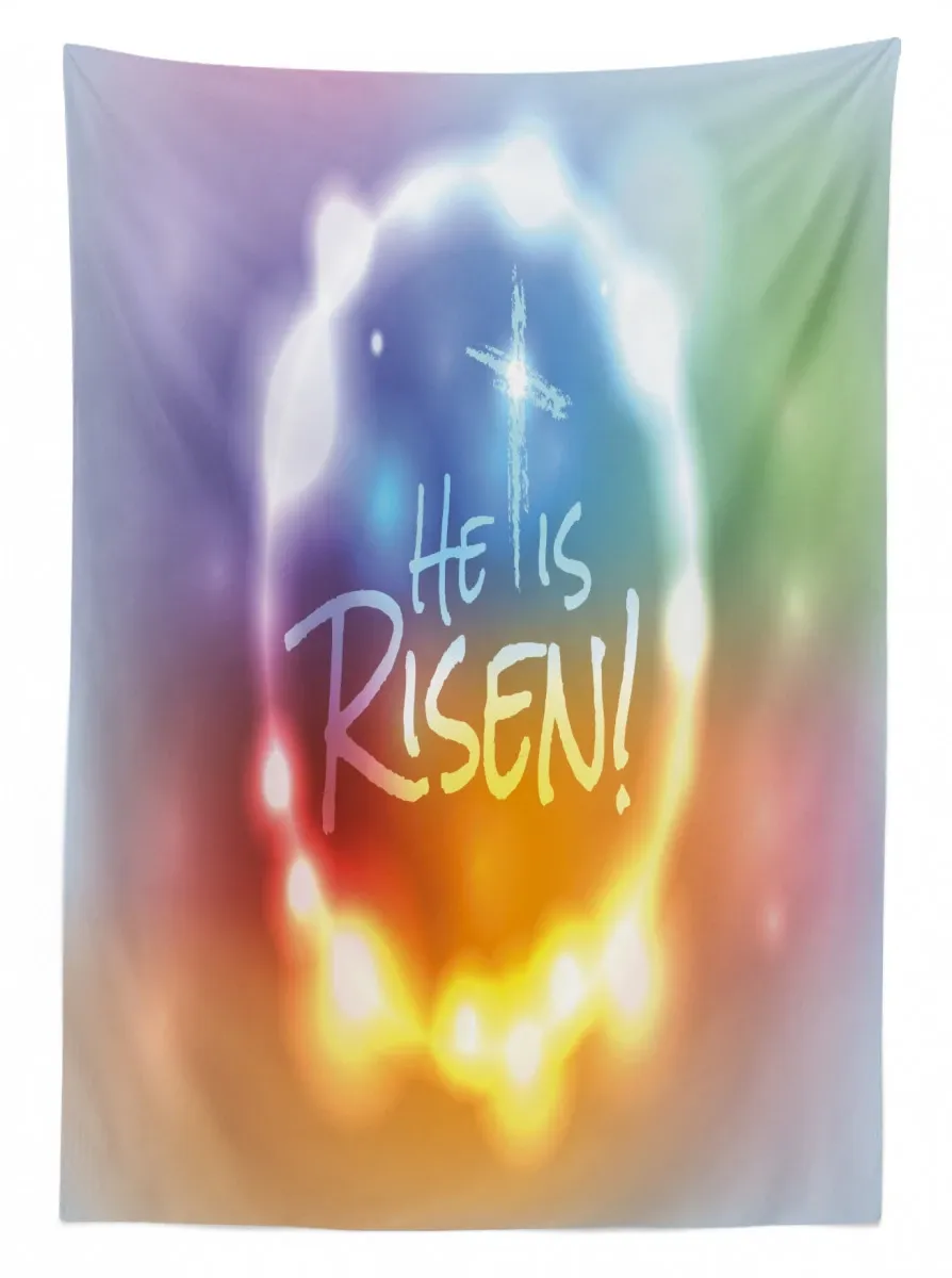 he has risen abstract 3d printed tablecloth table decor 2240