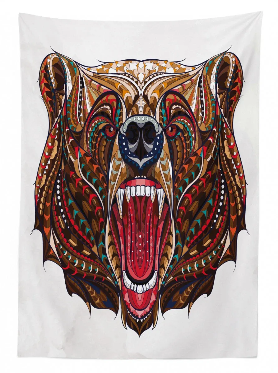 Head With Patterns 3D Printed Tablecloth Table Decor head with patterns 3d printed tablecloth table decor 5065